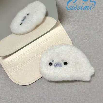 可爱毛绒海豹发夹超萌简约少女发饰侧边鸭嘴新款