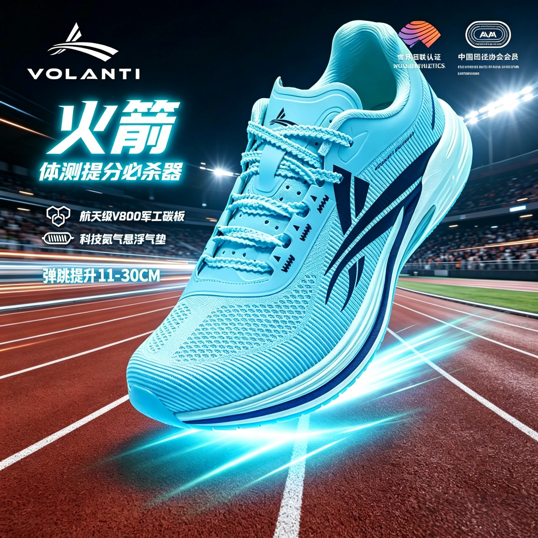 沃兰迪火箭碳板竞速跑鞋减震防滑