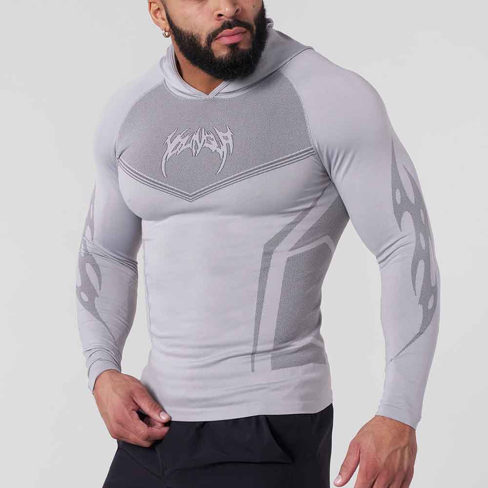 速干高弹连帽紧身衣男肌肉长袖薄