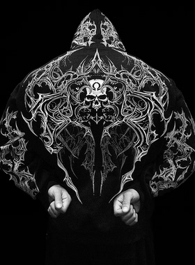 Breathedivinity秋冬季棉外套美式暗黑风潮流休闲长袖健身衣服撸