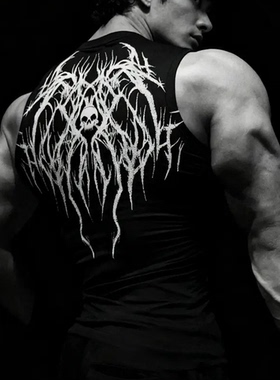 Breathedivinity新款毒液速干紧身背心美式潮流印花肌肉压缩衣服