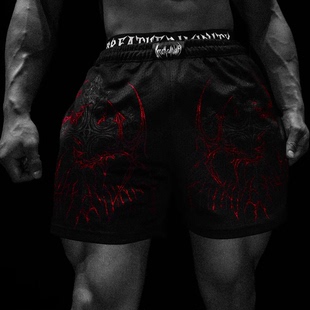 撸铁健身四分裤 Breathedivinity美式 速干网眼休闲裤 男女同款 短裤