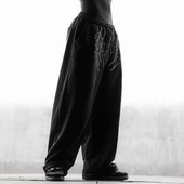 跑步训练裤 Breathedivinity宽松毛圈棉长裤 潮流大印花直筒阔腿裤