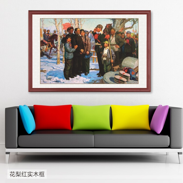 上前线革命战争油画办公室会议厅壁画企业展厅走廊过道装饰画S675