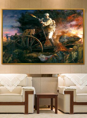 前仆后继红军长征革命抗日战争油画办公室装饰画展厅会议室壁画