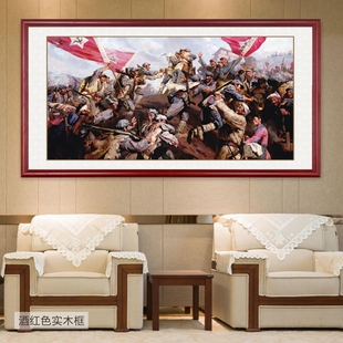 红军三大主力会师革命战争油画会议室展厅墙画走廊过道装饰画S569