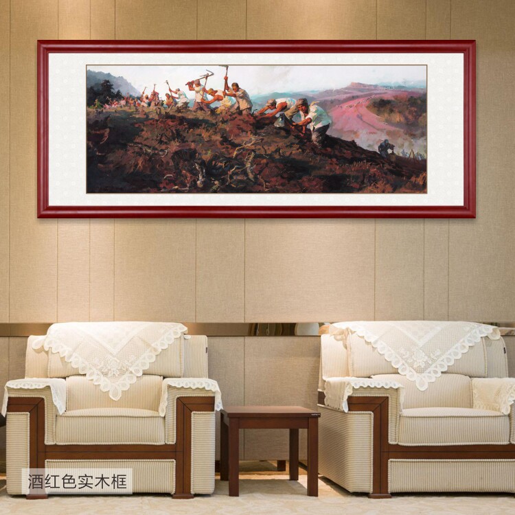 南泥湾大生产革命战争油画会议室展厅墙画会客厅壁画装饰画s808