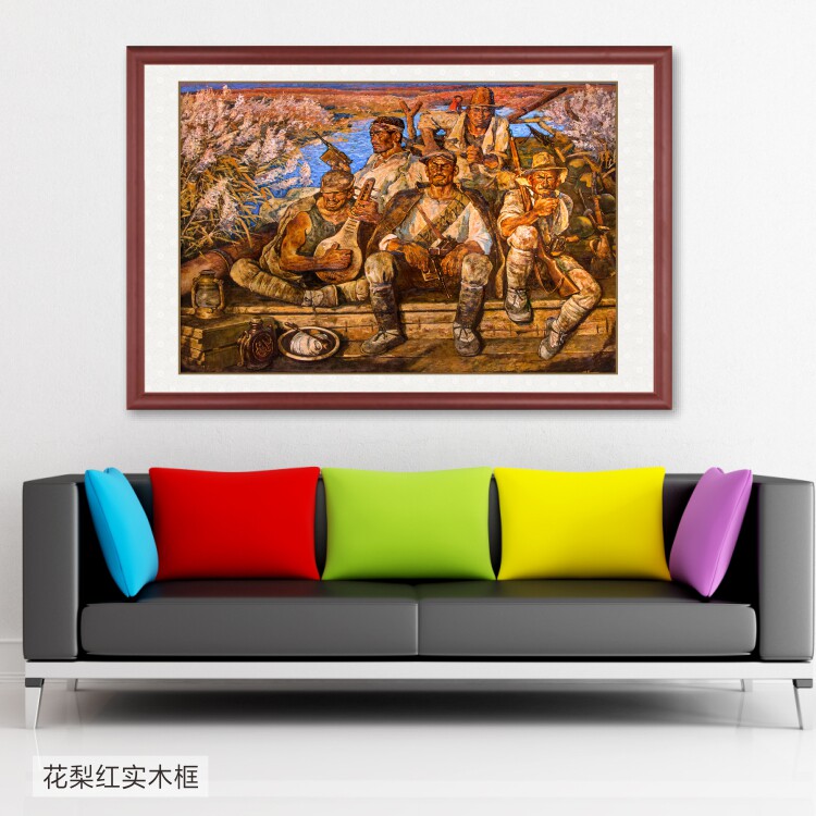 游击队之歌革命战争油画办公室会议厅壁画企业展厅走廊装饰画S450
