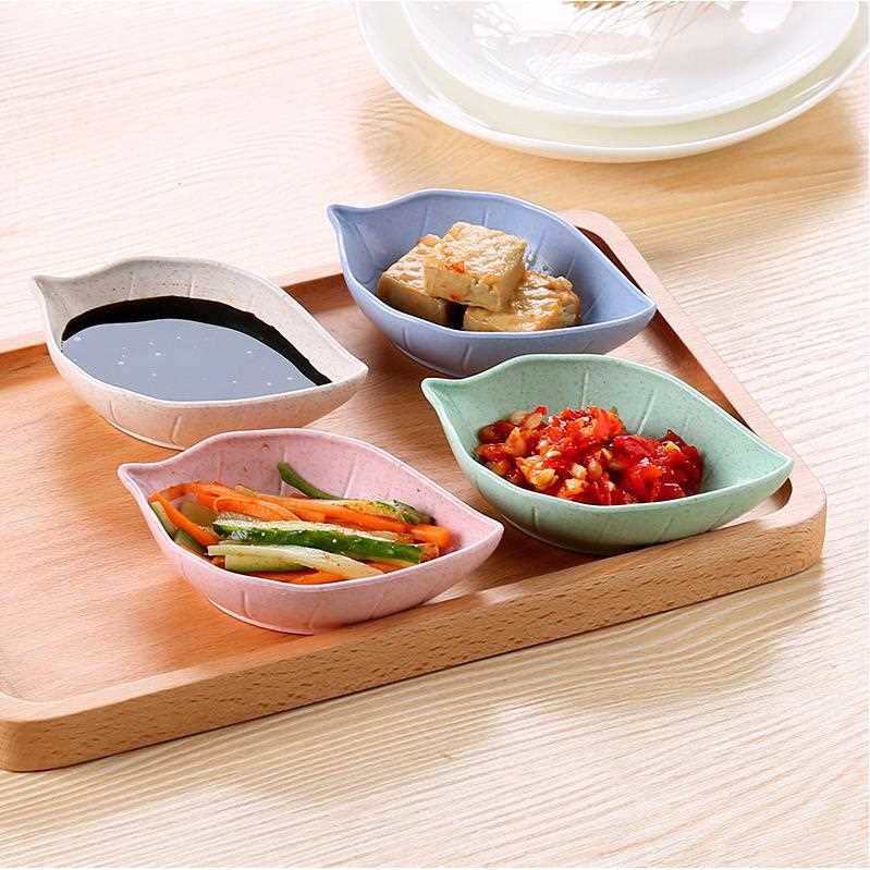 居家小麦秸秆树叶小碟子厨房多用调味碟调料酱醋餐具用品