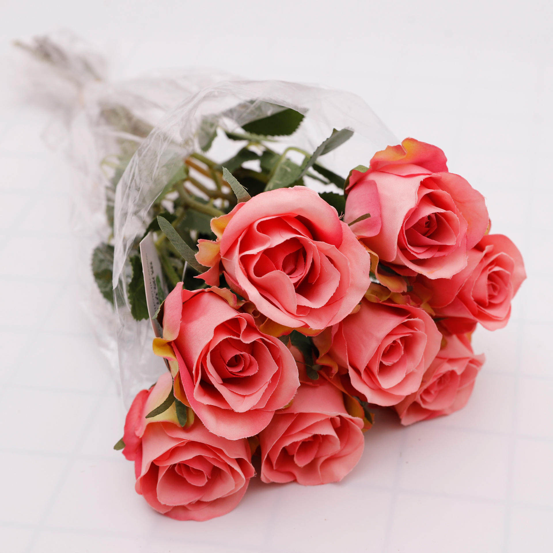花8头把束布置求婚假花情人节仿真花装饰花仿真玫瑰贵妃玫瑰