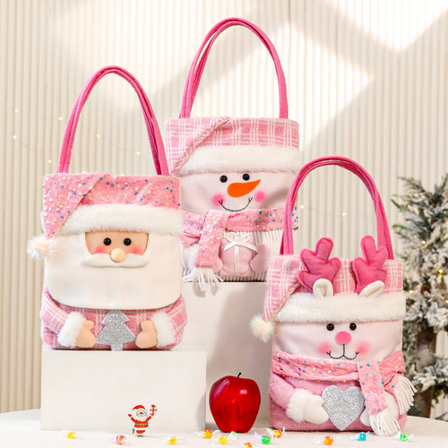 梦幻粉平安果手提袋圣诞节礼物袋