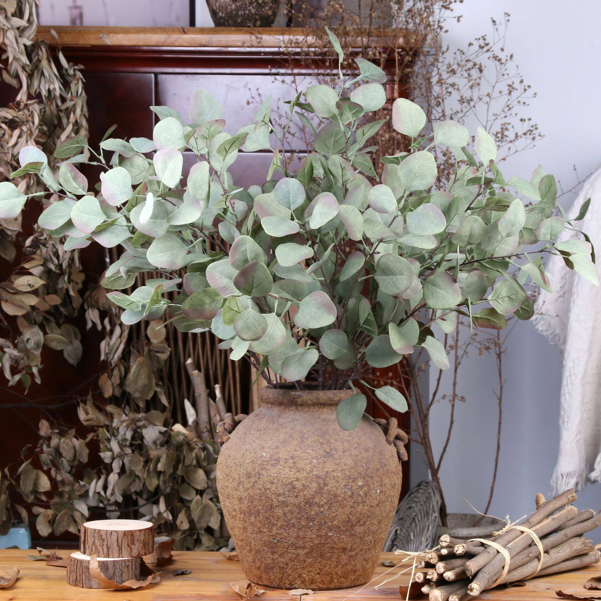 Decoration Money simulation Eucalyptus Artificial Flower Eucalyptus leaves flower arrangement simulation Botany Green plant N10in the Home accessories , Vase/Flower/Artificial flowers/Imitation jewelry , Bonsai plant simulation  category - from Buy2taobao.com to provide professional Taobao agent buy service