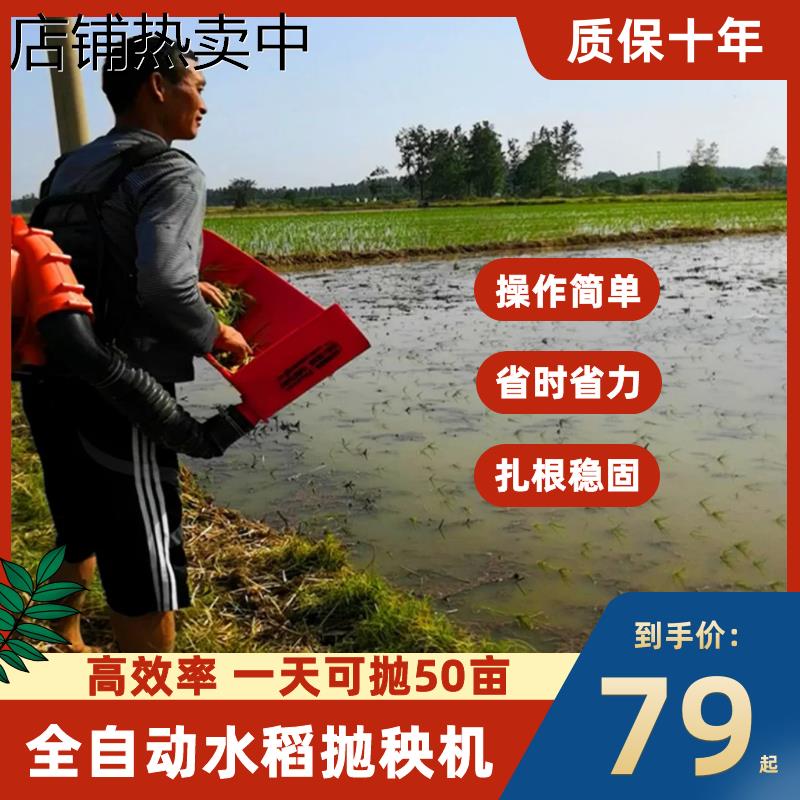 电动水稻抛秧播种器全自动小型水稻插秧机抛秧盘农村农用家用稻田