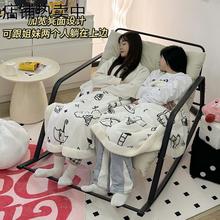 可坐可躺的双人秋千！高级奶油风懒人沙发摇摇椅大人秋千室内躺椅