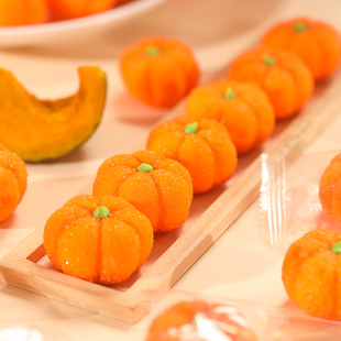 万圣节糖果3D南瓜棉花糖卡通造型独立袋装 节日活动用糖万圣小礼物