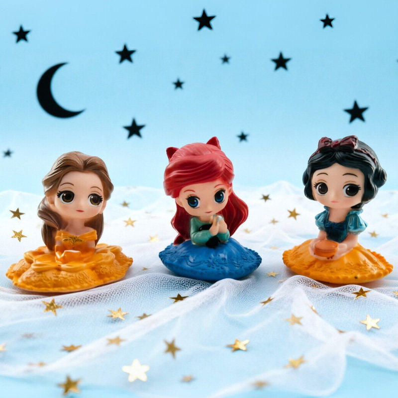 白雪公主蛋糕装饰烘焙摆件美人鱼下午茶贝尔公主女孩蛋糕摆件