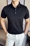 华夫格冰丝无痕PLO衫高弹上衣男短袖2809-P58，男装Polo衫，星座1606
