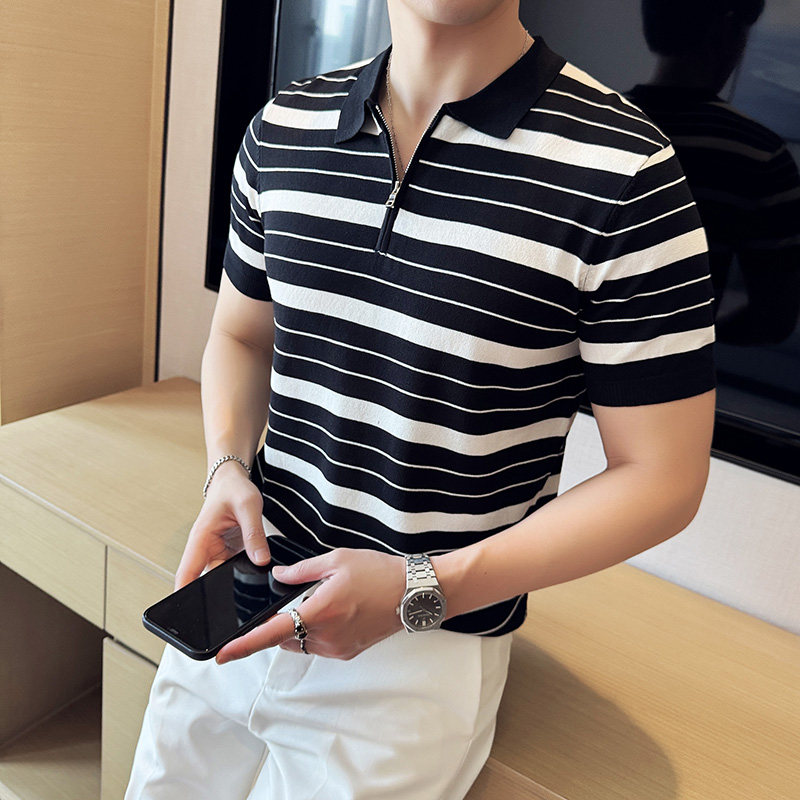 夏季男士PLO衫针织衫拉链上衣1232-P58,男装Polo衫,星座1606