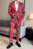 东北大花修身男士长袖西服长裤西装套装2403-P195，男装西服套装，星座1606
