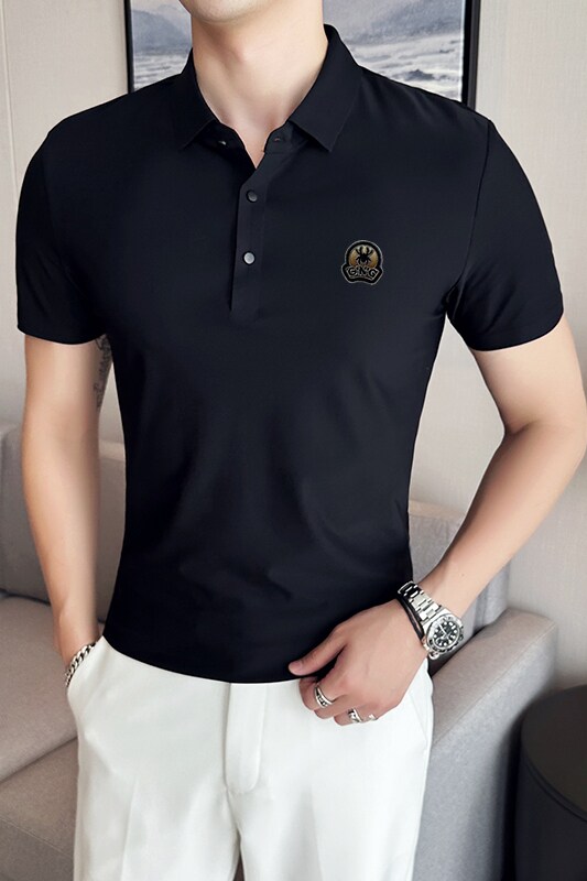 夏季男士PLO衫冰丝无痕刺绣高弹力上衣男短袖2203-P58,男装Polo衫,星座1606