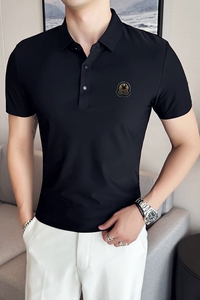 夏季男士PLO衫冰丝无痕刺绣高弹力上衣男短袖2203-P58图片