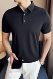 夏季男士PLO衫冰丝无痕条纹上衣男短袖2803-P52，男装Polo衫，星座1606