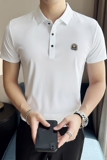 夏季男士PLO衫冰丝无痕刺绣高弹力上衣男短袖2203-P58，男装Polo衫，星座1606