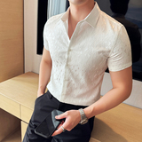 夏季新款男士修身衬衫短袖时尚百搭衬衣HF22-P55（有做长袖），男装衬衫，星座1606