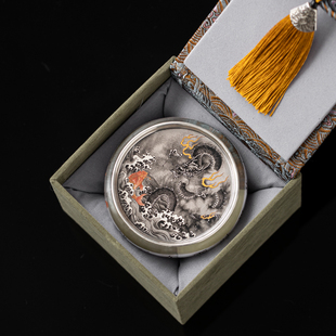 茶器鱼化墨龙鎏银高档茶杯垫茶壶垫盖置盖托单个功夫茶具配件摆件