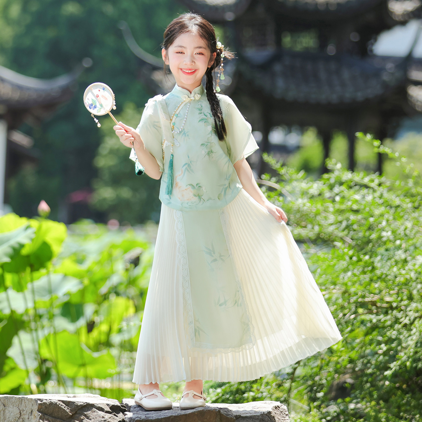 女童汉服2026新款夏季儿童古风套装新中式民国风小女孩唐装洋装