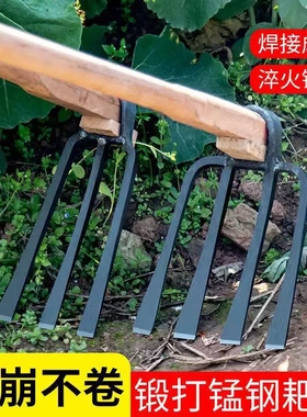 钉耙铁耙钢爬子抓钩农用工具三齿