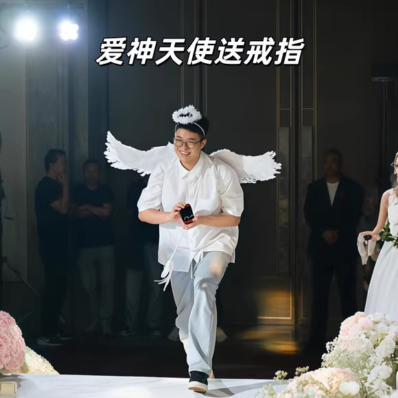 送戒指天使翅膀婚庆表演道具儿童成人花童小翅膀婚礼礼服cos道具