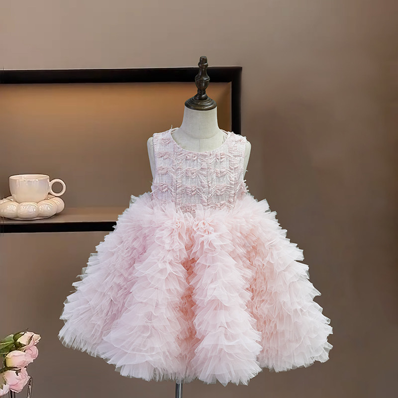 女童连衣裙2025秋冬新款小女孩生日公主裙洋气儿童粉色礼服蓬蓬裙,童装/婴儿装/亲子装,儿童礼服,淘宝优惠券,粉丝福利购,淘宝优惠卷