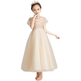 花童婚礼小女孩礼服2026新款公主裙女童高端秋冬主持人钢琴演出服