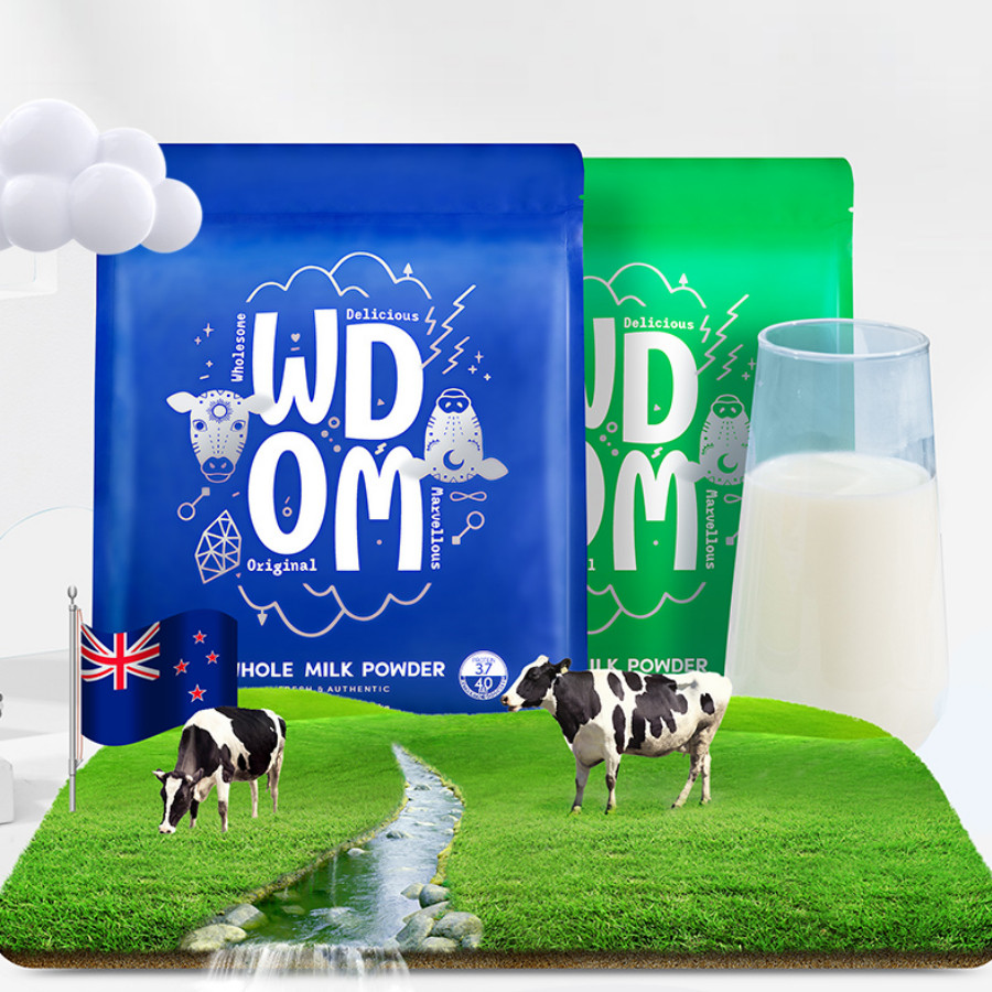 新西兰进口渥康WDOM脱脂奶粉青少年学生成人牛奶乳粉袋装1kg