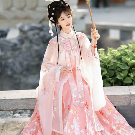 汉服女花未眠古装中国风明制改良云肩立领对襟长衫日常可穿春秋季