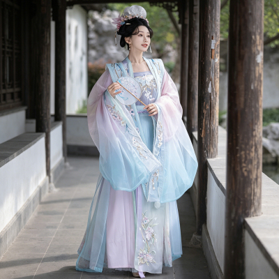 知音汉服女宋制重工绣花大袖衫