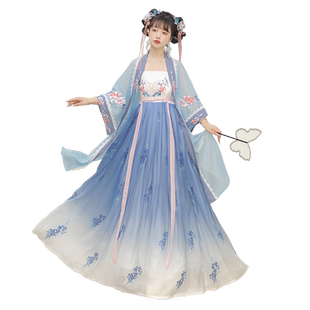 宋制诃子裙汉服女正品原创中国风绿色对襟长衫超仙飘逸古装春夏季