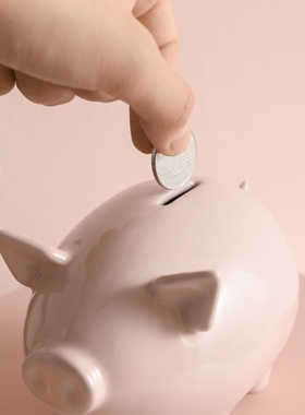 速发陶瓷小猪存钱罐装r饰摆件不可取可爱招财儿童零钱储蓄罐大