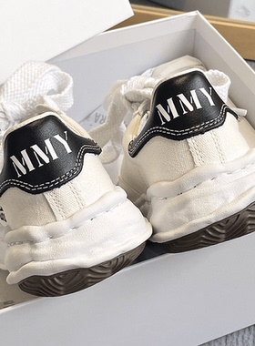 三原康裕贝壳头mmy溶解鞋男2026年新款休闲板鞋情侣款时尚小白鞋