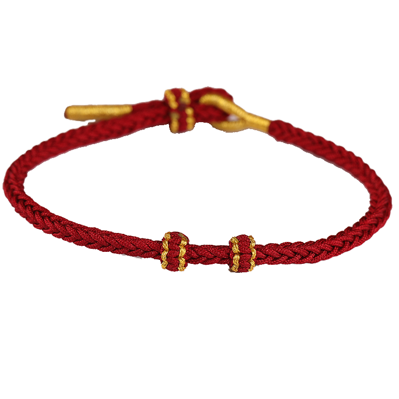 会铭手工坊半成品可穿珠黄金DIY红绳手链女男编织本命年好运手绳