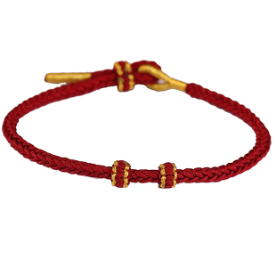 会铭手工坊半成品可穿珠黄金DIY红绳手链女男编织本命年好运手绳