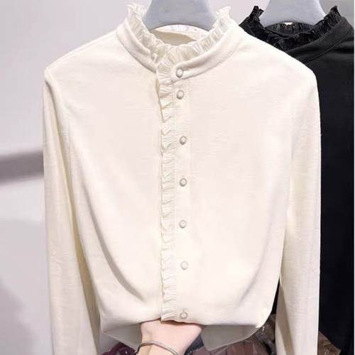 赞苑气质高档立领德绒衬衫