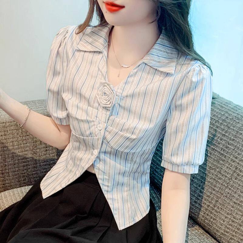 赞苑旗舰店花朵短袖衬衫图片