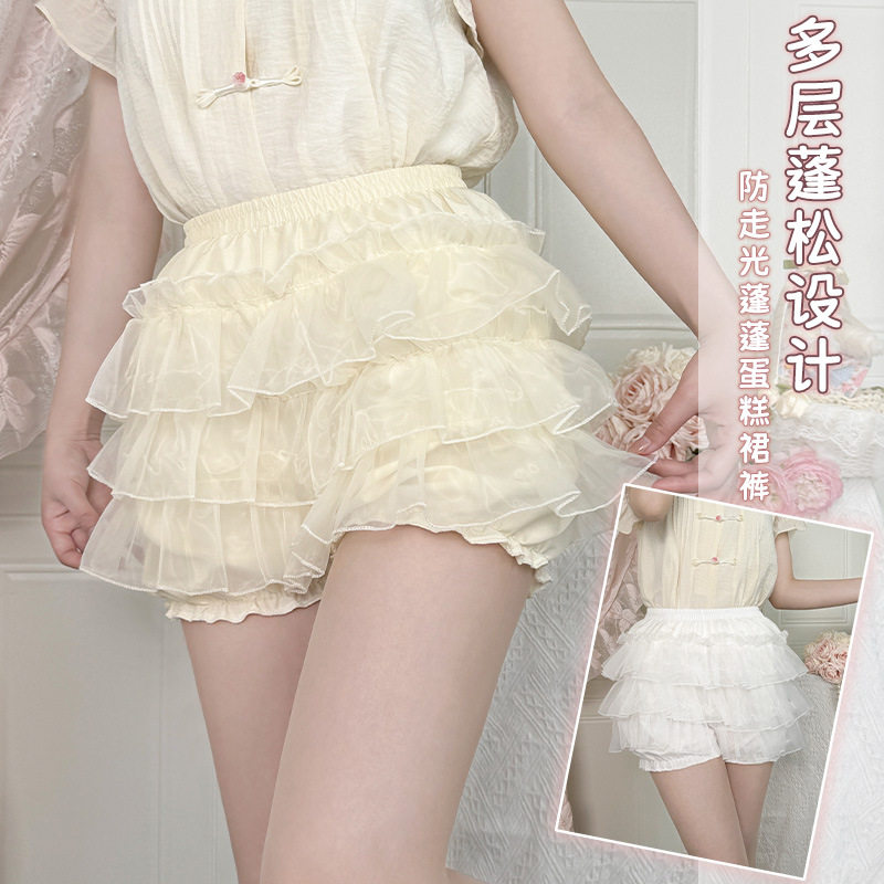撑蛋糕短裙打底裤防走光jk日常蓬蓬裙Lolita狗短防走光南瓜裤