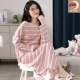 裙子可外穿秋冬薄款 宽松长款 胖mm睡衣 睡裙女春秋100%纯棉大码 长袖