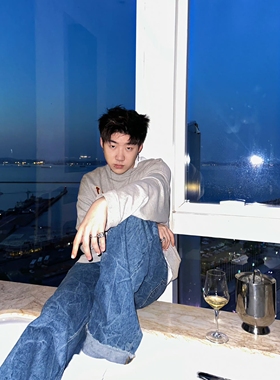 Capper同款许晴同款女无性别穿搭cleanfit风男直筒水洗dvn牛仔裤