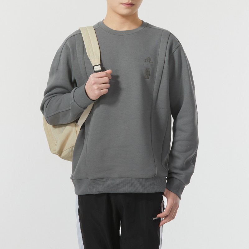 阿迪达斯卫衣男装2025秋季新款休闲运动长袖刺绣logo套头衫IX4294