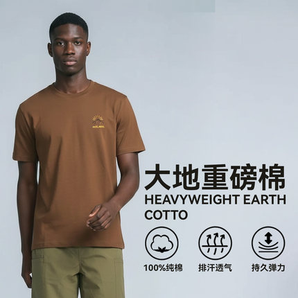 ACELABEL圆领短袖男2026年夏季新款纯棉休闲印花运动T恤THA076-1