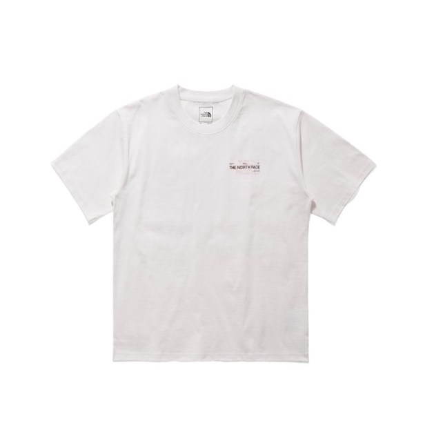 北面thenorth face字母图案印花圆领短袖男款白色运动t恤nfoa81kc